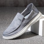 Men Breathable Lightweight Soft Sole Canvas Casual Shoes Loafers