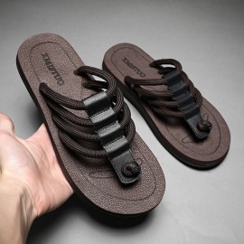 Men Breathable Comfy Bottom Non Slip Beach Flip Flops Casual Slippers