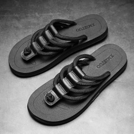 Men Breathable Comfy Bottom Non Slip Beach Flip Flops Casual Slippers