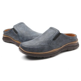 Men Daily Casual Office Work Soft Leather Slippers