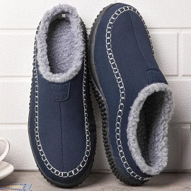 Men Soft Sole Waterproof Slip Resistant Thicken Warm Home Winter Slippers