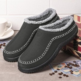 Men Soft Sole Waterproof Slip Resistant Thicken Warm Home Winter Slippers