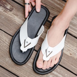 Men Breathable Non Slip Comfy Cliped Flip Flops Casual Beach Slippers