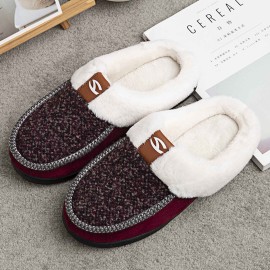 Men Lamb Wool Soft Sole Non-slip Plus Velvet Thicken Winter Warm Home Cotton Slippers