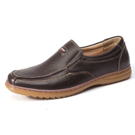  Men Genuine Cow Leather Slip On Soft Sole Comfy Non Slip Casual Oxfords