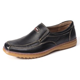  Men Genuine Cow Leather Slip On Soft Sole Comfy Non Slip Casual Oxfords