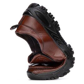 Men Slip Resistant Round Head Soft Sole Business Shoes