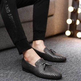 Men Genuine Leather Snake Pattern Leisure Elegant Business Oxfords