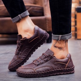 Men Retro Casual Fashion Business Hand Stitching Oxfords