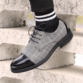 Men British Style Cap Toe Comfy Lace Up Formal Dress Shoes