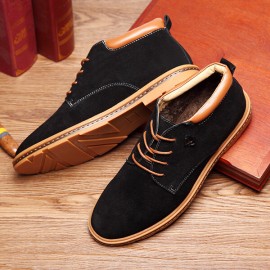 US Size 6.5-11 Men Shoes Suede Oxfords with Warm Wool Fleece Lining