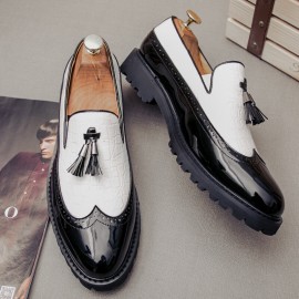 Men Genuine Leather Spicing Brogue Business Formal Oxfords