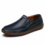 Shoes Men Genuine Leather Hand Stitching Soft Sole Slip On Oxfords