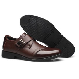 Men Hook Loop Genuine Leather Formal Business Shoes