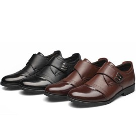 Men Hook Loop Genuine Leather Formal Business Shoes