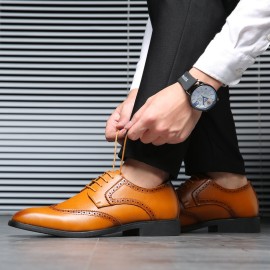 Big Size Men Brogue Oxfords Normal Business Dress Shoes