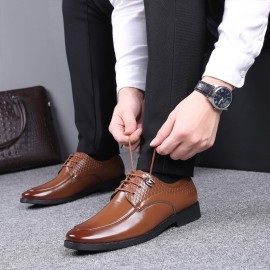 Men Formal Shoe Casual Pattern Slip On Soft Business Oxfords