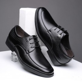 Men Formal Shoe Casual Pattern Slip On Soft Business Oxfords