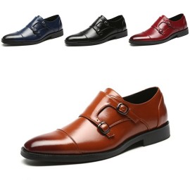 Men Pointed Toe Elegant Business Formal Buckle Oxfords