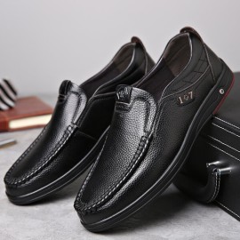 Comfy Casual Business Genuine Leather Slip On Soft Oxfords