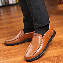 Comfy Casual Business Genuine Leather Slip On Soft Oxfords