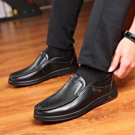 Comfy Casual Business Genuine Leather Slip On Soft Oxfords