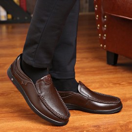 Comfy Casual Business Genuine Leather Slip On Soft Oxfords