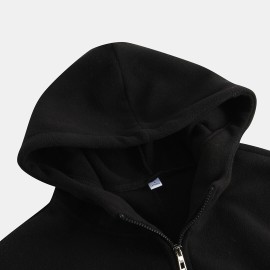 Mens Patchwork Cotton Hooded Sport Thick Half Zipper Casual Sweatshirt