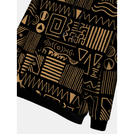 Mens Tribal Printed Kangaroo Pocket Long Sleeve Casual Hoodies