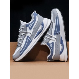 Colorblock Letter Lapel Design Lace Up Front Sports Shoes