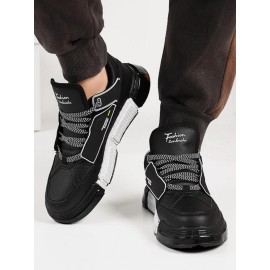 Lace Up Chunky Style Letter Sports Skate Shoes