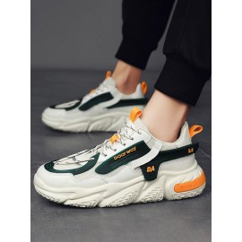 Letter Breathable Mesh Insert Chunky Sneakers