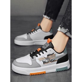 Letter Contrast Lace Up Skate Shoes