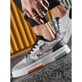 Letter Contrast Lace Up Skate Shoes