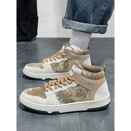 Mid Top Patterned Lace Up Skate Shoes