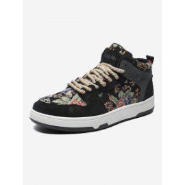 Mid Top Patterned Lace Up Skate Shoes