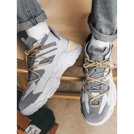 Contrast Double Lace Up Sports Chunky Sneakers